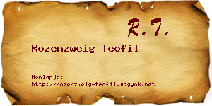 Rozenzweig Teofil névjegykártya